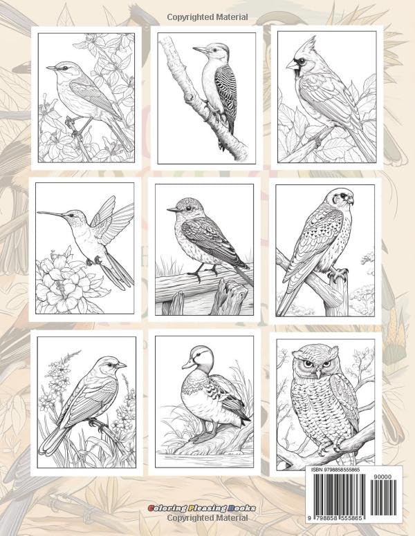 100 Birds Coloring Book: For Bird & Animal Lovers