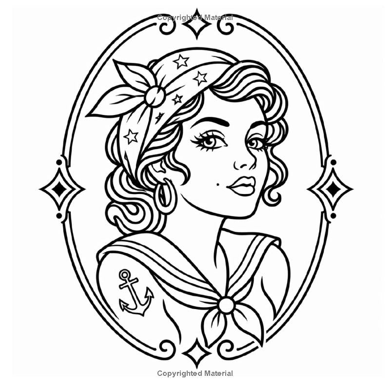 Tattoo Coloring Book for Adults: Bold Tattoo Flash Designs