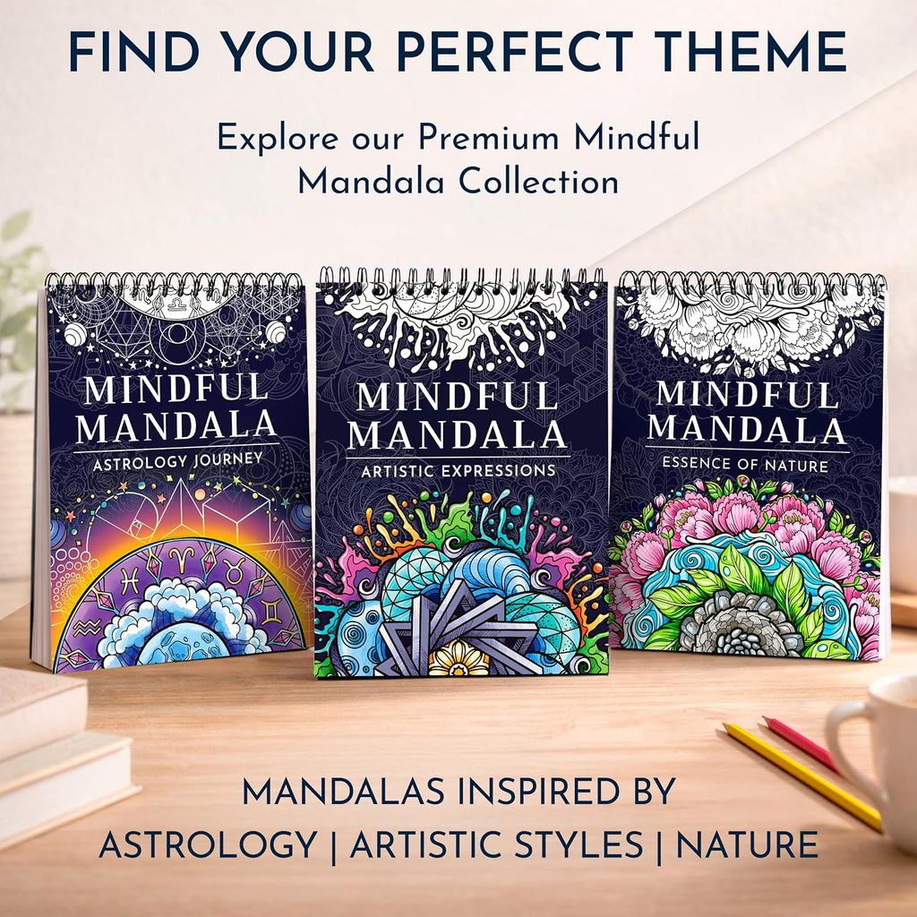 Mandala Coloring Book for Adults Spiral Bound, 50 Unique Relaxing Designs