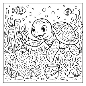 Under the Sea: Ocean animal coloring book