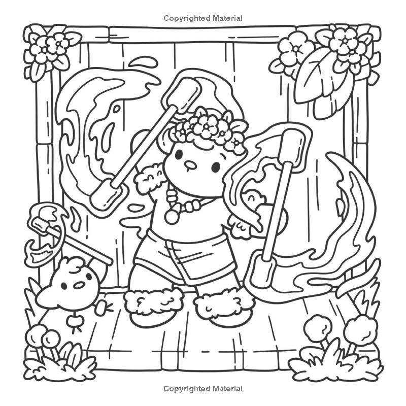 Cozy Hawaii: Cute Coloring Book for Adults and Teens Easy-to-Color Tropical Scenes