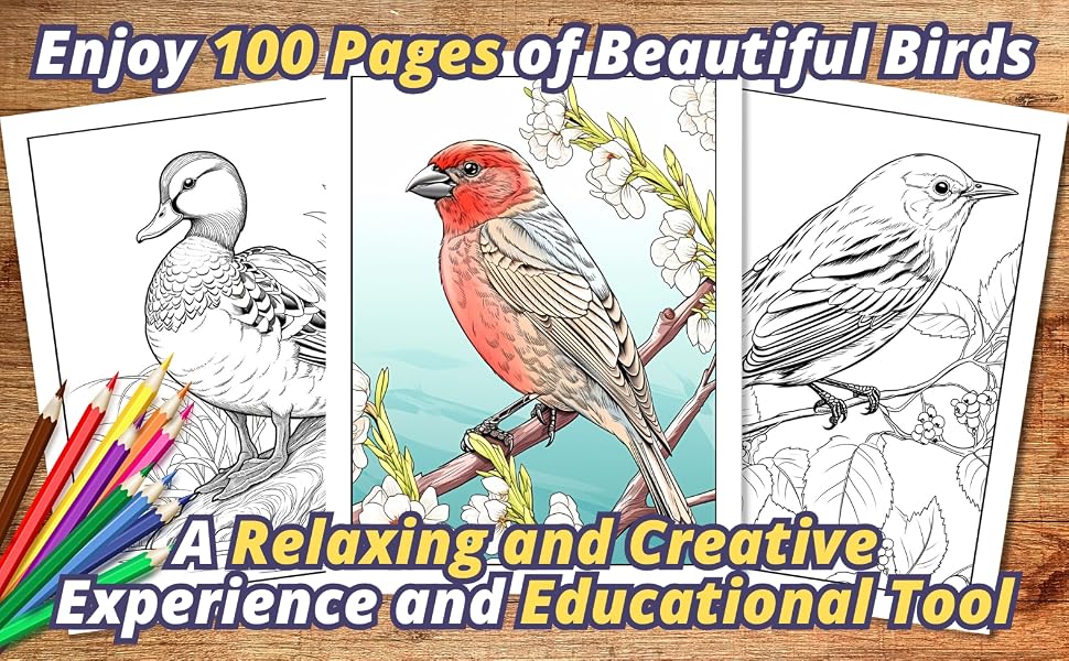 100 Birds Coloring Book: For Bird & Animal Lovers