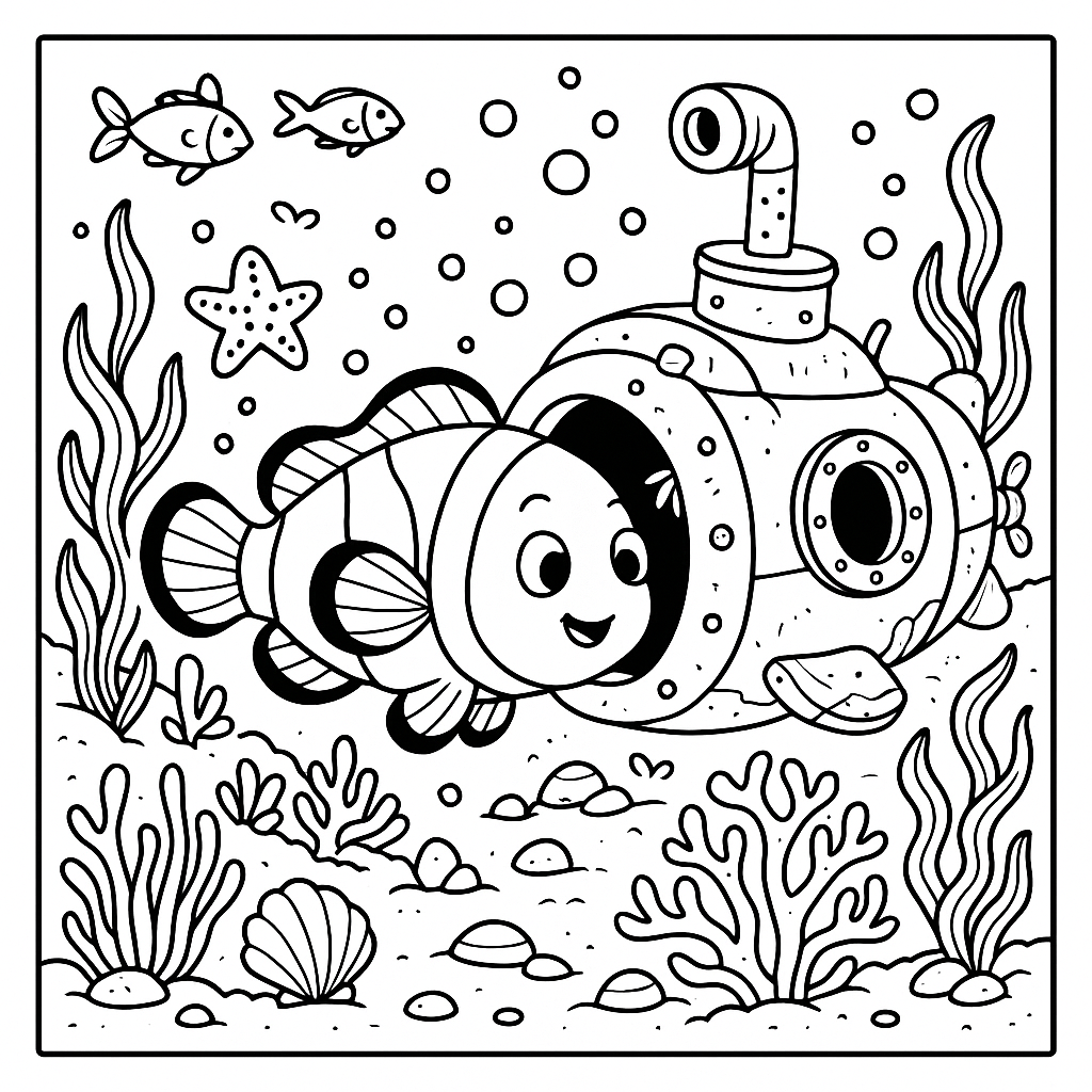 Ocean Animals Coloring Book for Kids ages 4-8: Easy & Fun Designs