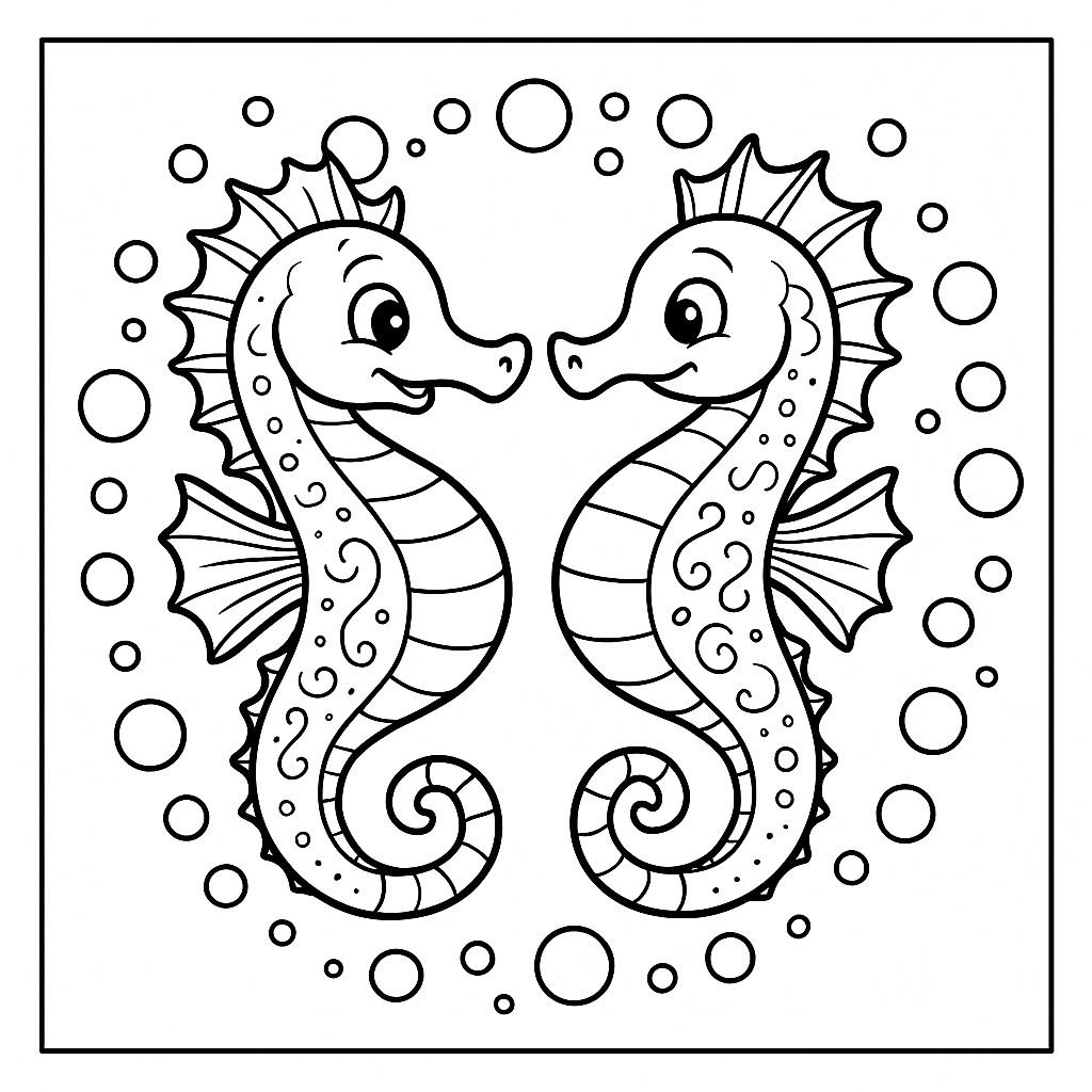 Ocean Animals Coloring Book for Kids ages 4-8: Easy & Fun Designs